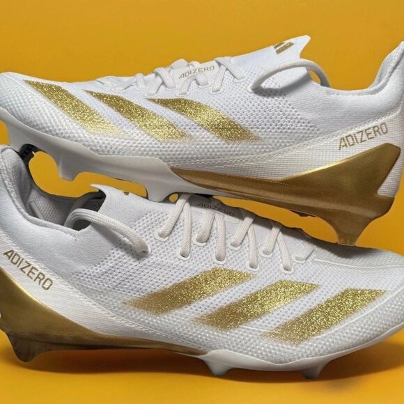 Adidas Adizero Electric+ Football Cleats White & Gold - Men's Size 9.5 - IE3287 - Picture 2 of 9